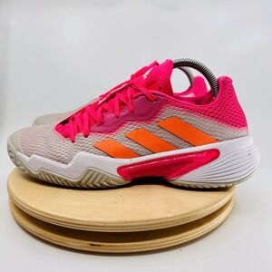 Adidas Barricade Court Shoes Womens 8.5 White Shock Pink Tennis Pickleball